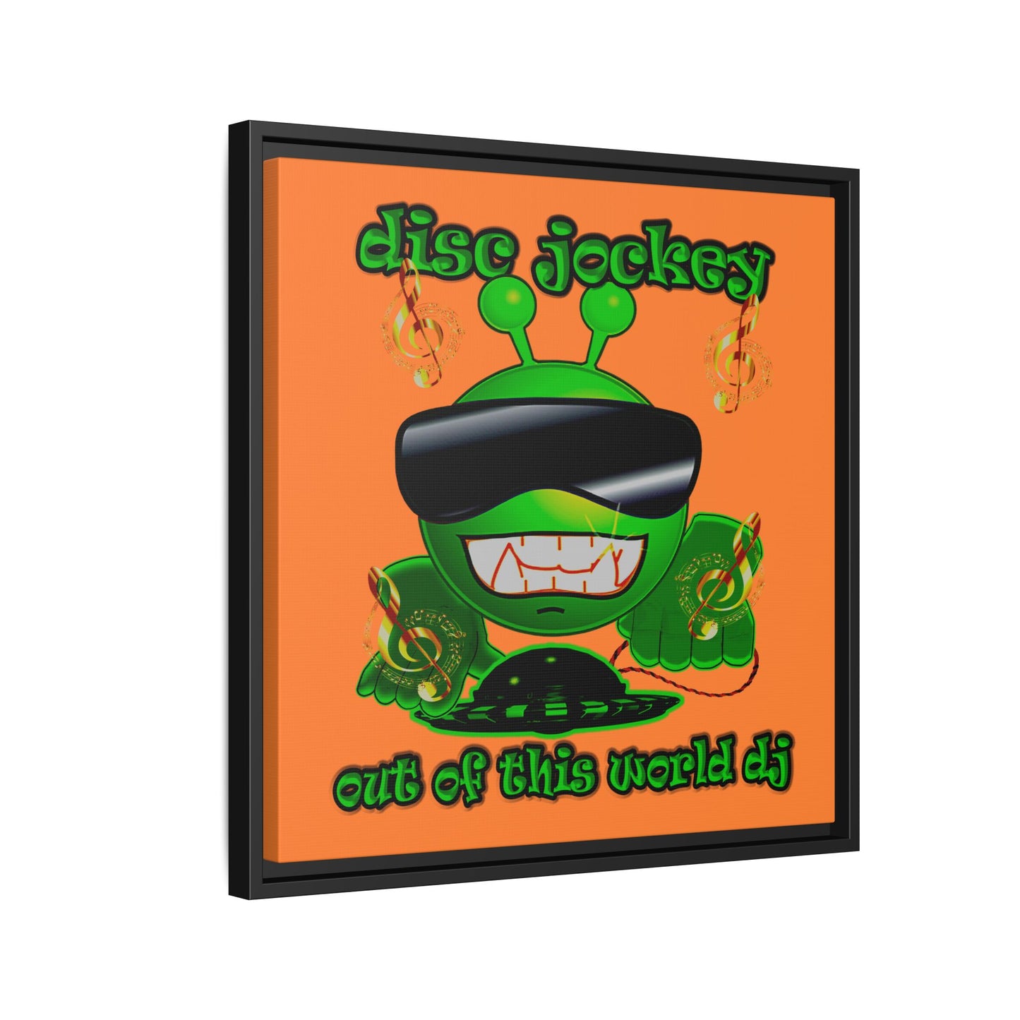 disc jockey - framed canvas art (crusta)