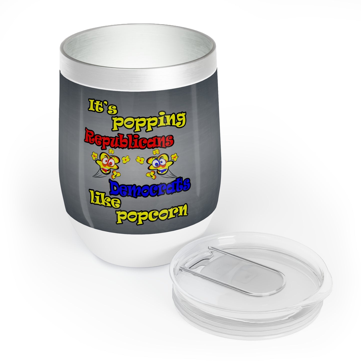 popping like popcorn - Chill Wine Tumbler (grey-light grey)