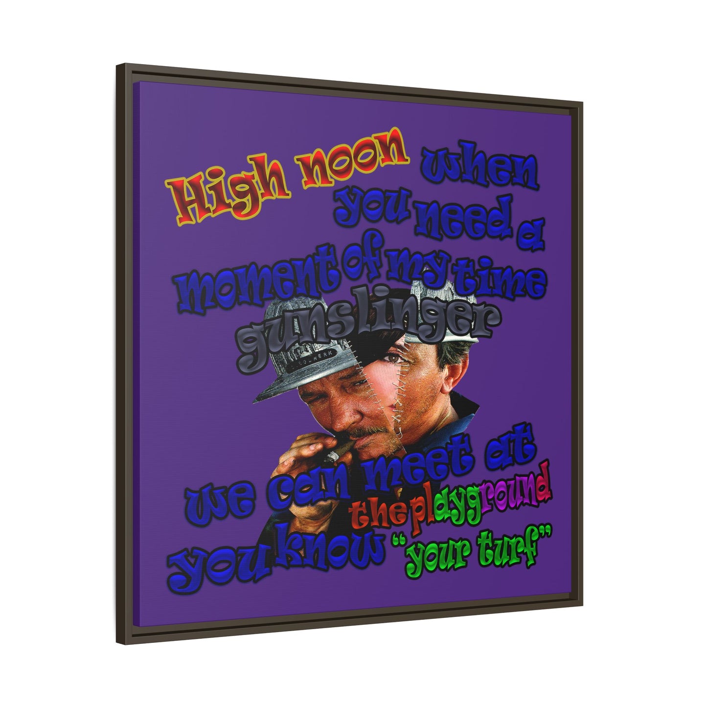 high noon - framed canvas art (purple)