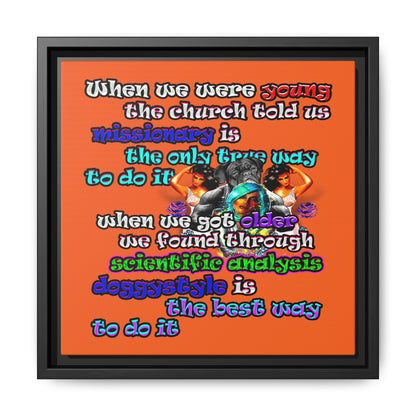 doggystyle - framed canvas art (orange)
