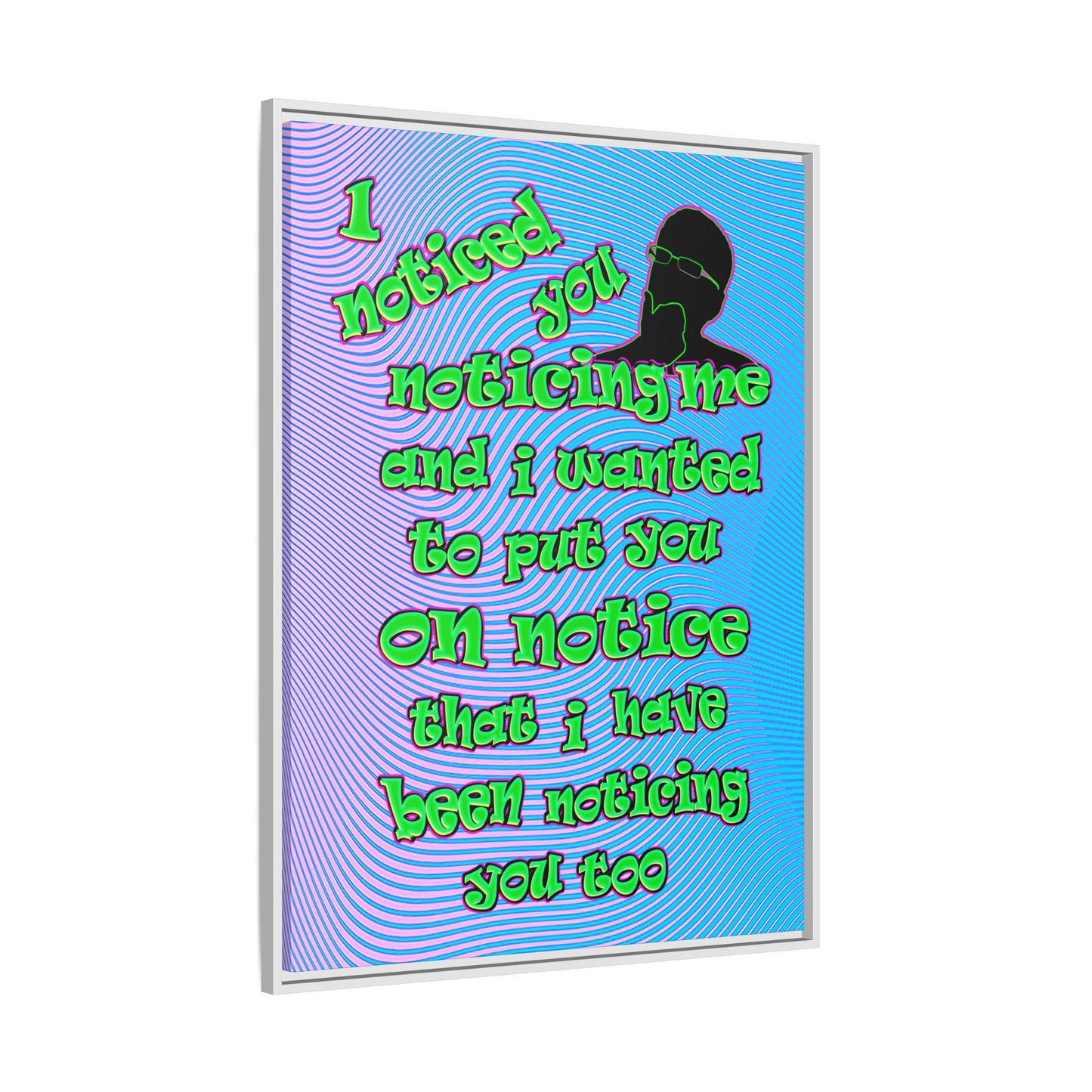 noticed you noticing - framed canvas art (light blue-purple wave)