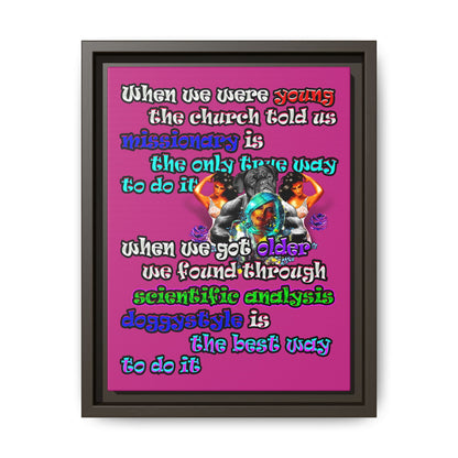 doggystyle - framed canvas art (pink)