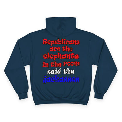 donkeys and elephants - Champion Hoodie