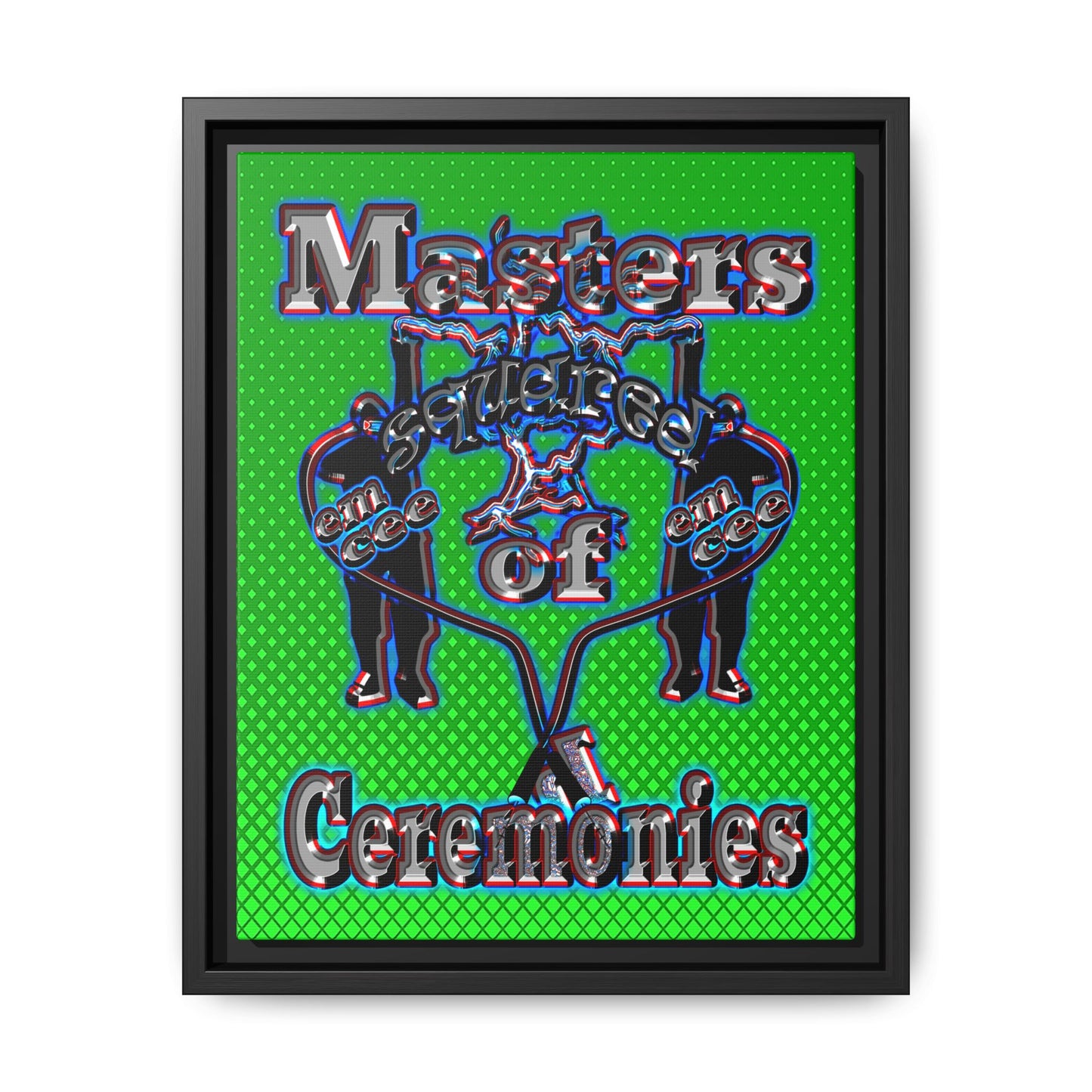 em cee squared - framed canvas art (logo green)