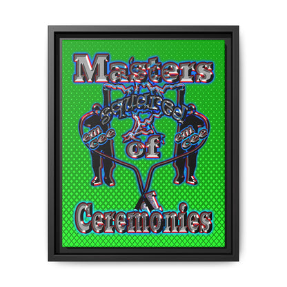 em cee squared - framed canvas art (logo green)