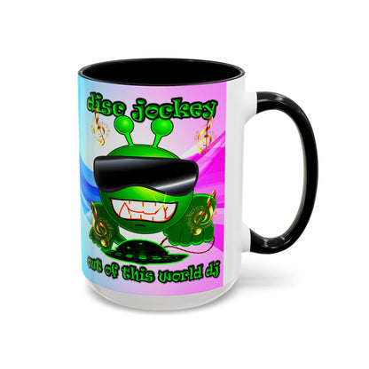 disc jockey - Accent Mug (light blue-pink wave)