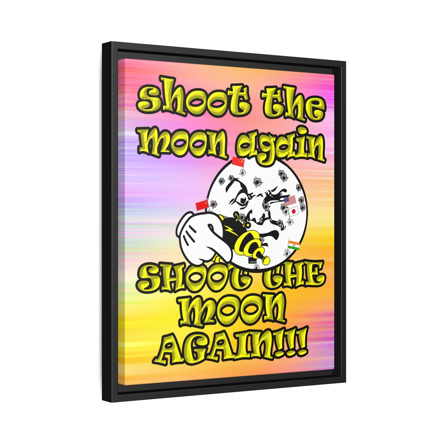 shoot the moon again - framed canvas art (color blur)