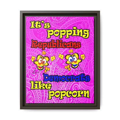 popping like popcorn - framed canvas art (pink swirl)