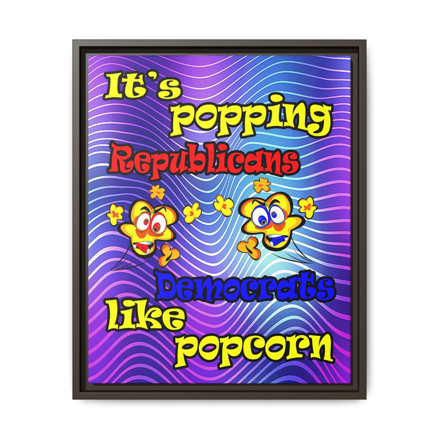popping like popcorn - framed canvas art (purple wave)