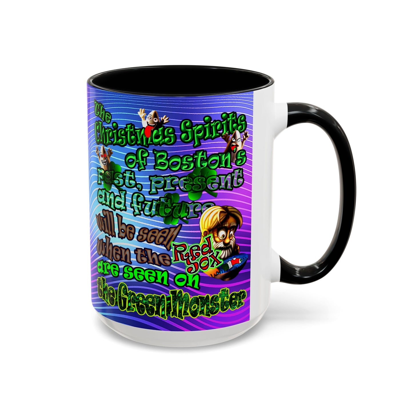 christmas spirits of boston - Accent Mug (purple wave)