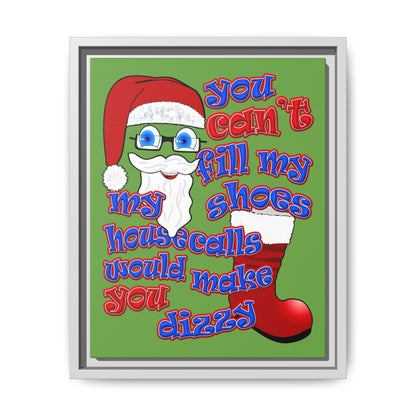 santa's shoes - framed canvas art (green)