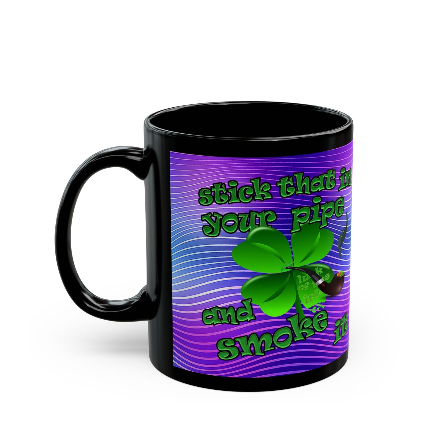 celtics logo - Black Mug (purple wave)