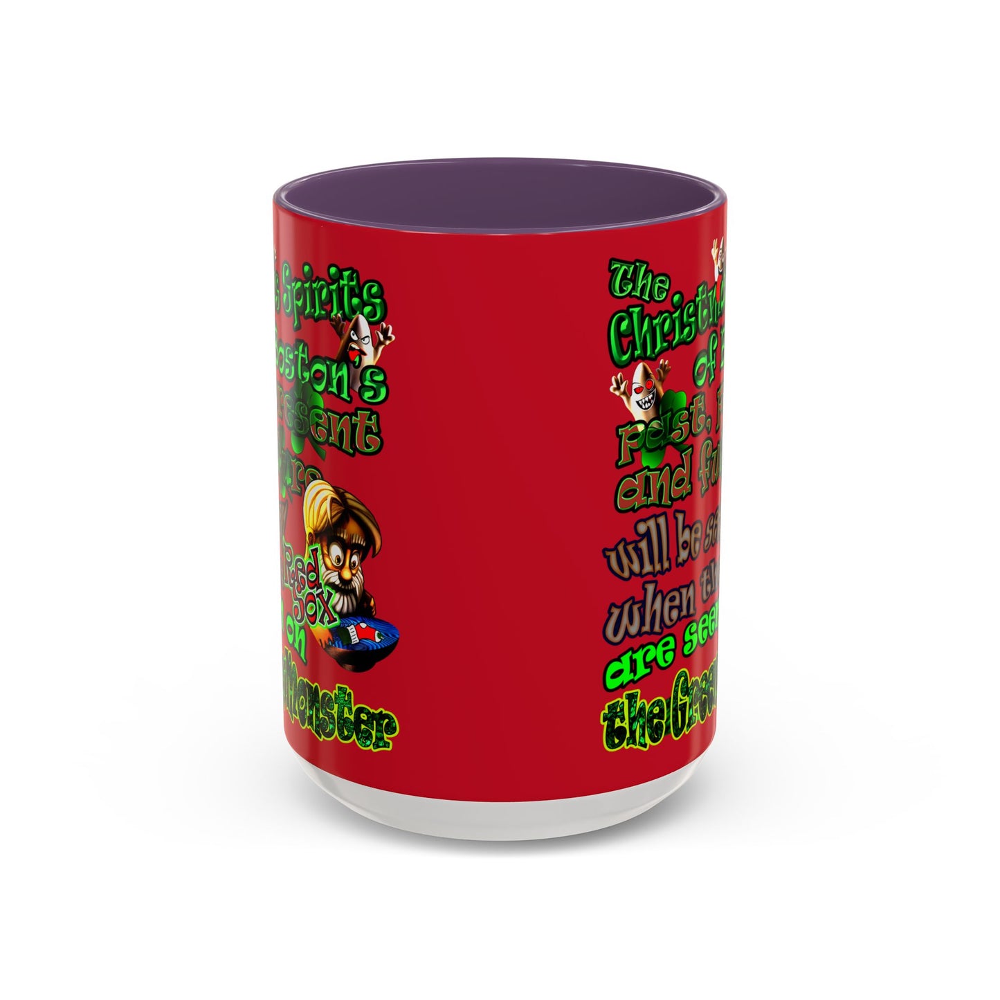 christmas spirits of boston - Accent Mug (dark red)