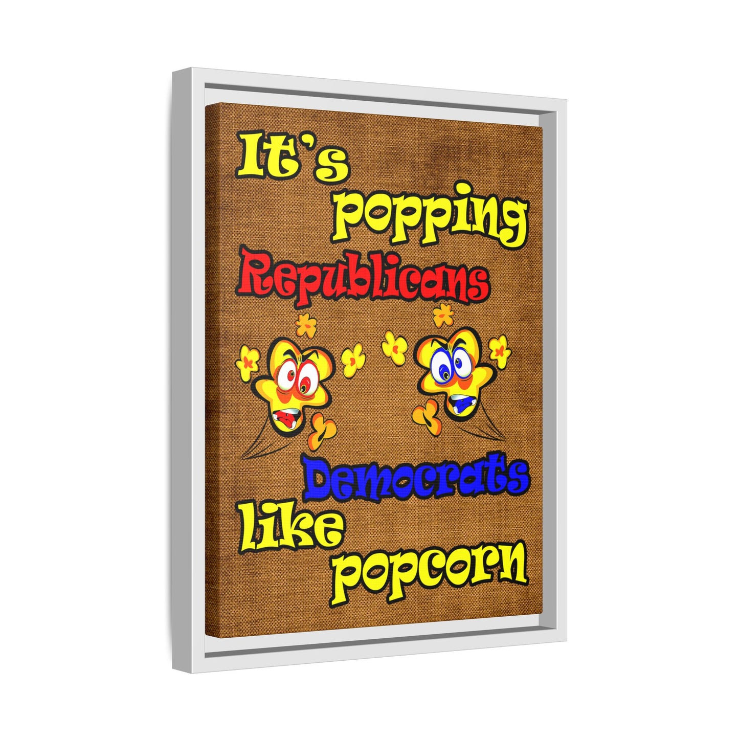 popping like popcorn - framed canvas art (brown papyrus)