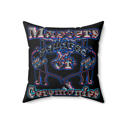 em cee squared - Spun Polyester Square Pillow - (black)