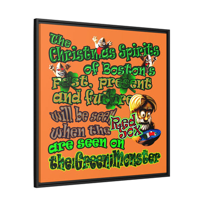 christmas spirits of boston - framed canvas art (crusta)