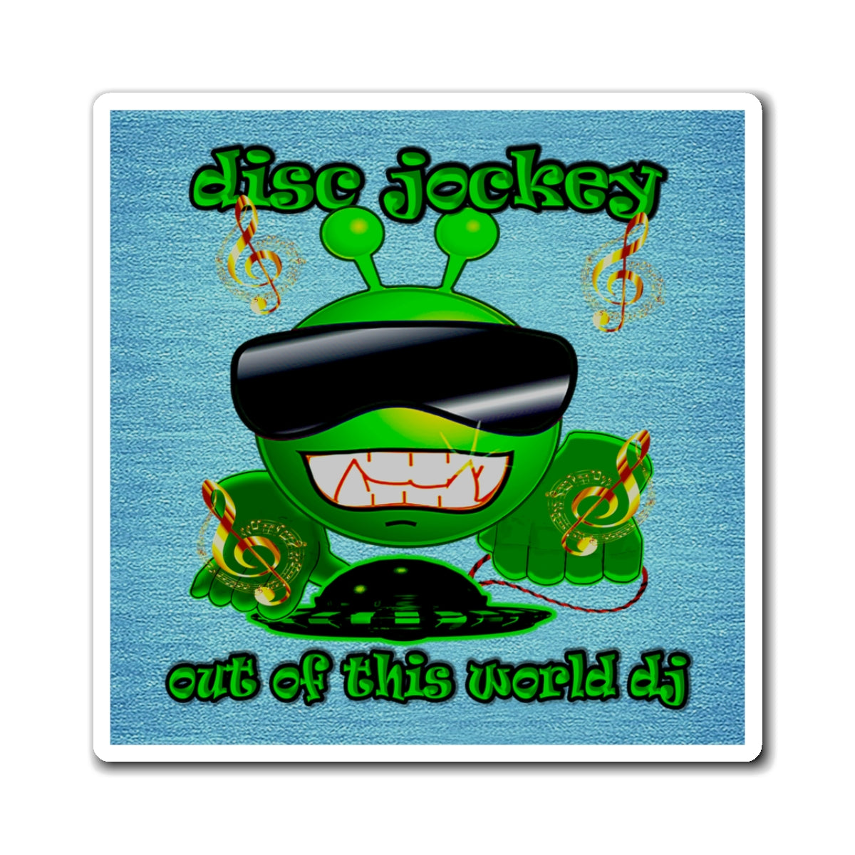 disc jockey - Magnets - (faded blue)