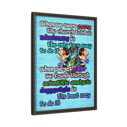 doggystyle - framed canvas art (faded blue)