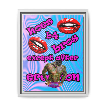 hoes b4 bros - framed canvas art (light blue-purple wave)