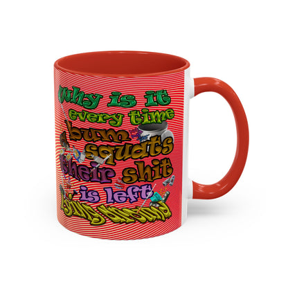 the bum's shit - Accent Mug (yellow-orange wave)