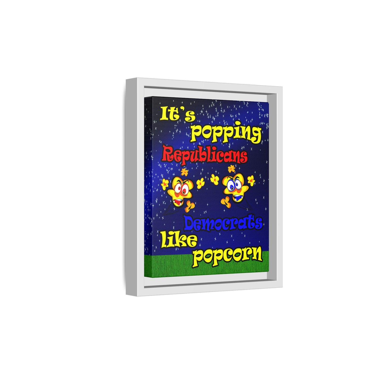 popping like popcorn - framed canvas art ('snoops' background)