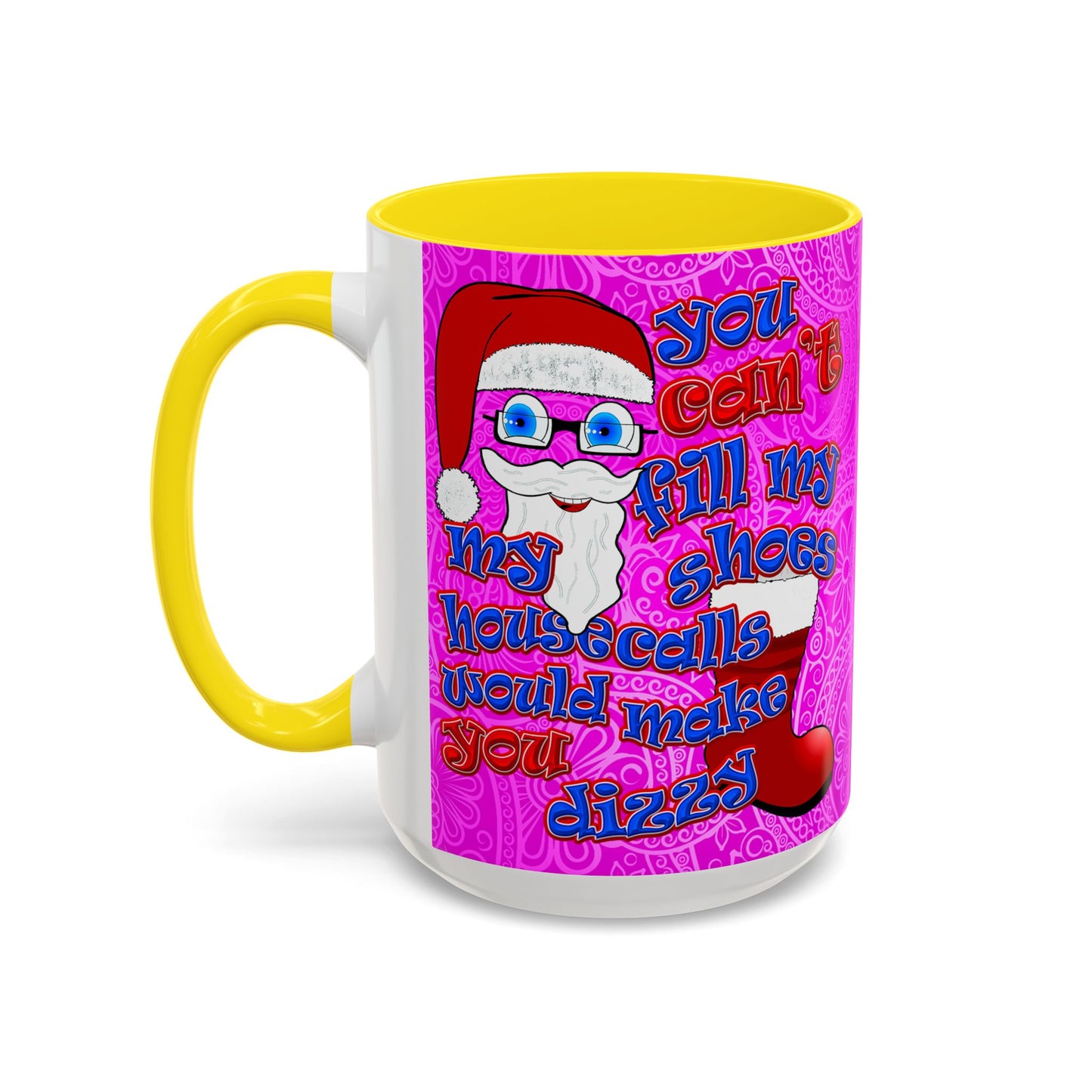 santa's shoes - Accent Mug (pink swirl)