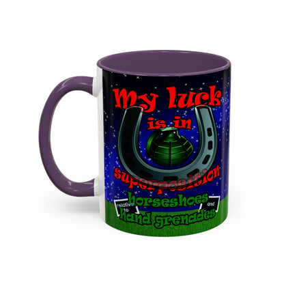 my luck - Accent Mug ('snoops' background)
