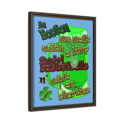 celtics logo - framed canvas art (light blue)