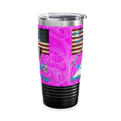 shoot for the stars - Ringneck Tumbler, 20oz (pink swirl)