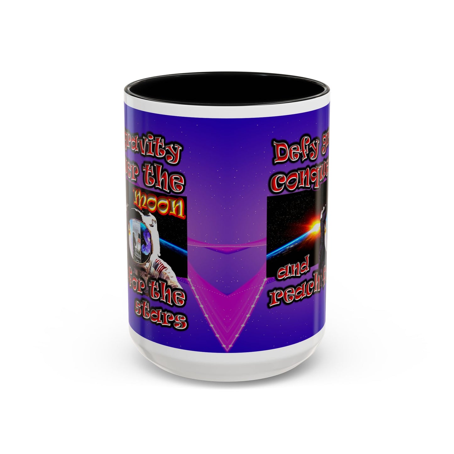 defy conquer reach - Accent Mug (purple-pink wave)