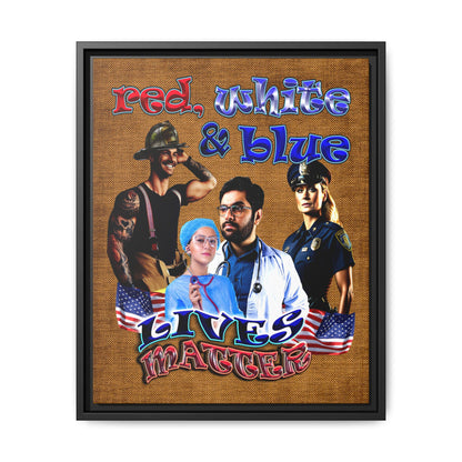 rw&b lives matter - framed canvas art (brown papyrus)