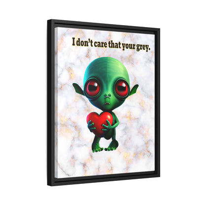 I don't care that your grey - framed canvas art (white marble)