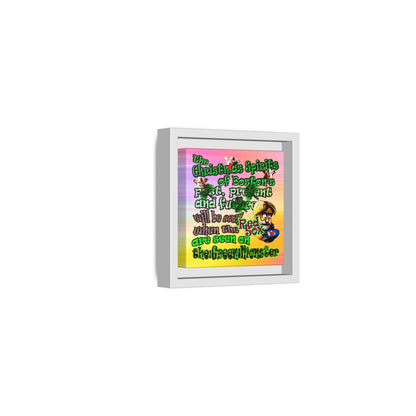 christmas spirits of boston - framed canvas art (color blur)