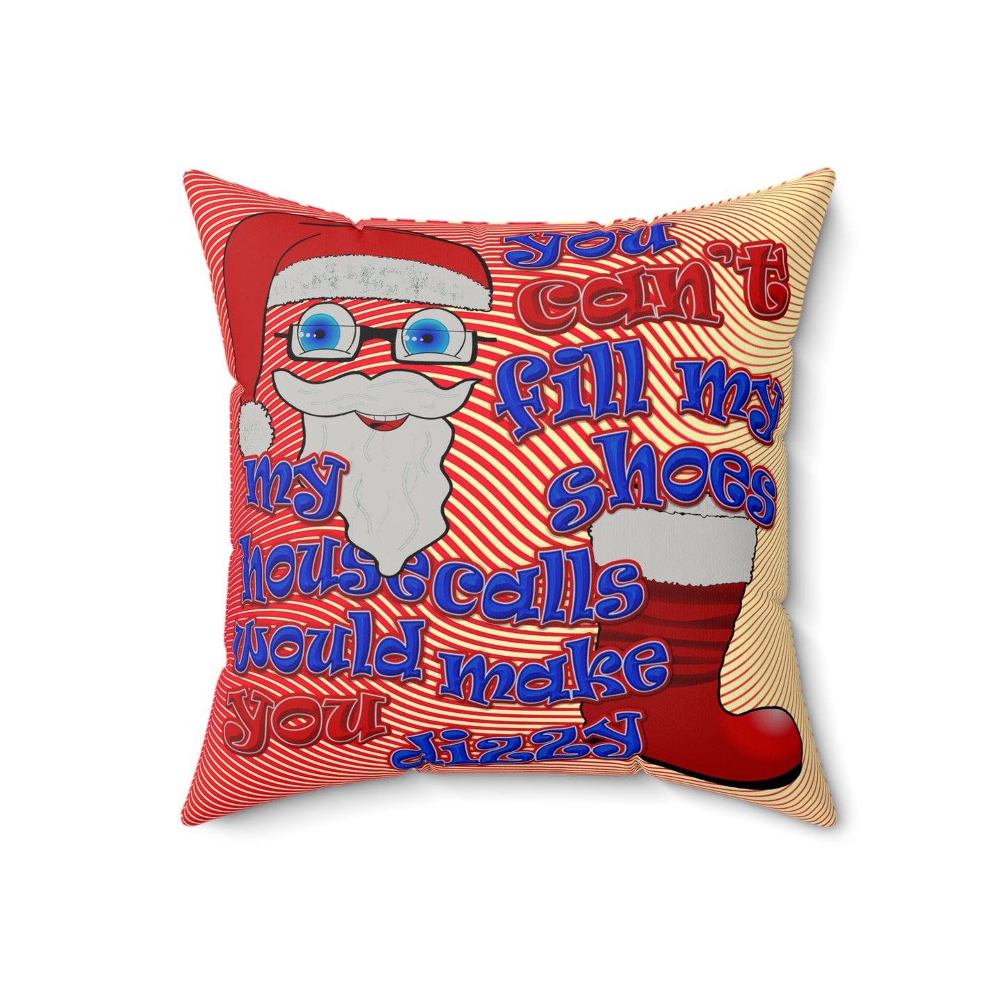 santa's shoes - Faux Suede Square Pillow - (yellow-orange wave)