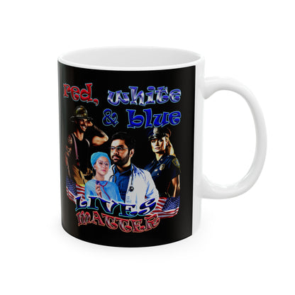 rw&b lives matter - White Mug (black)
