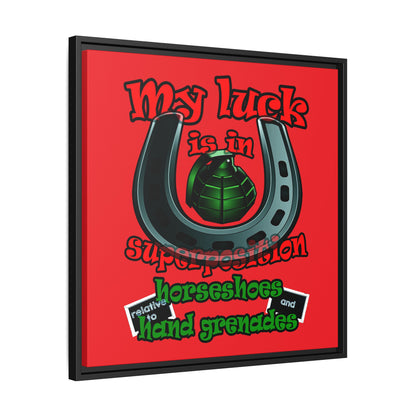 my luck - framed canvas art (red)