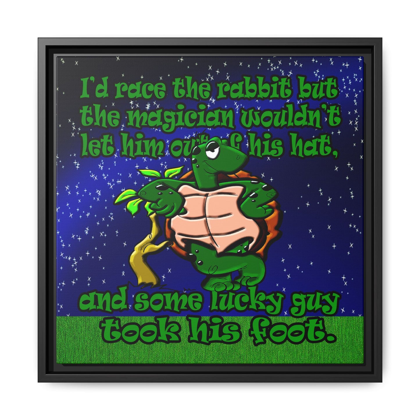 turtle race - framed canvas art ('snoops' background)