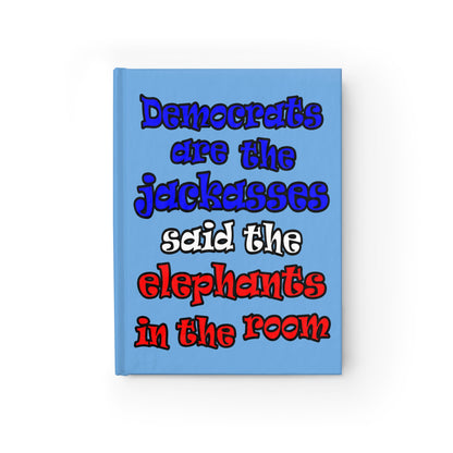donkeys and elephants - journal-lined (light blue)