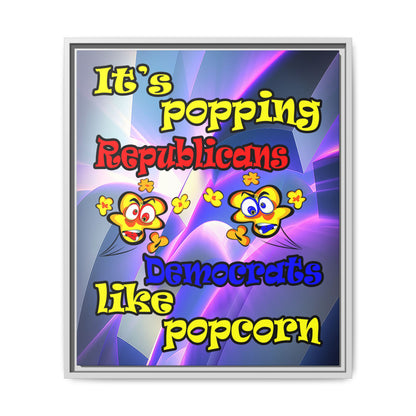 popping like popcorn - framed canvas art (grey-pink wave)
