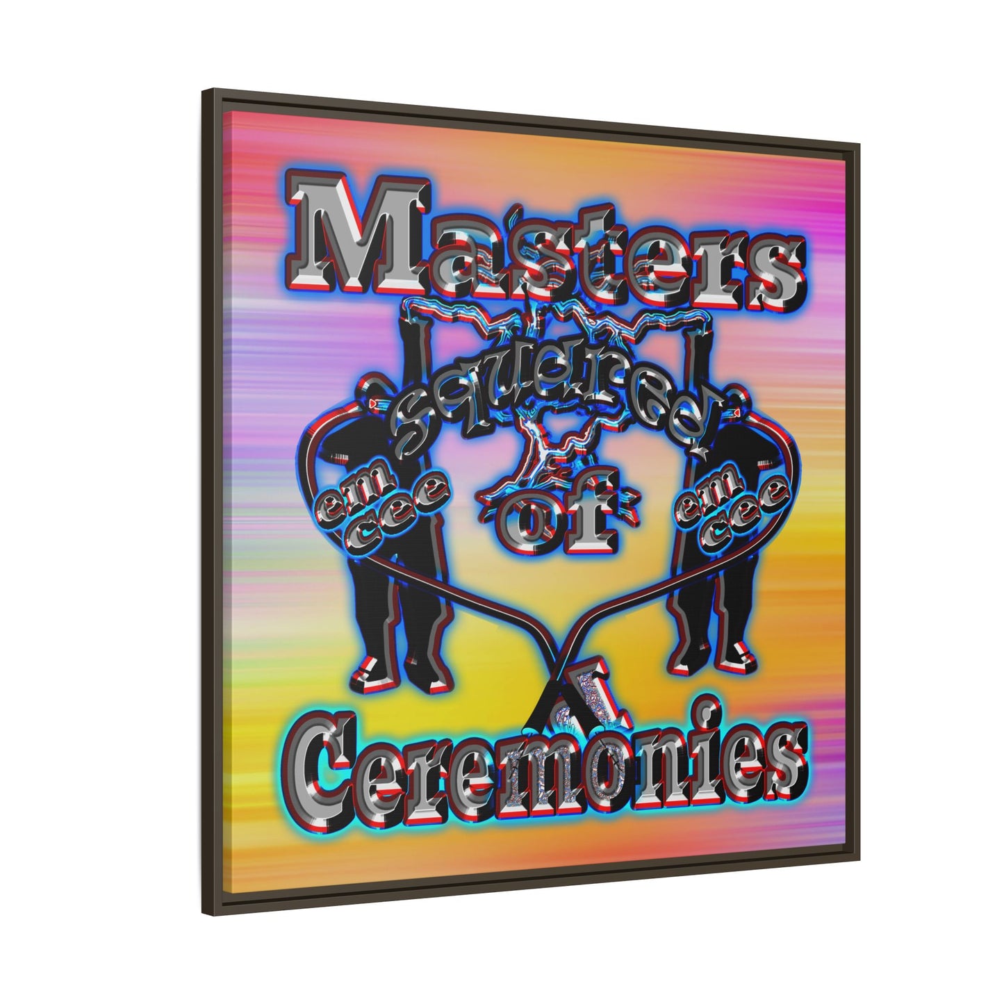 em cee squared - framed canvas art (color blur)