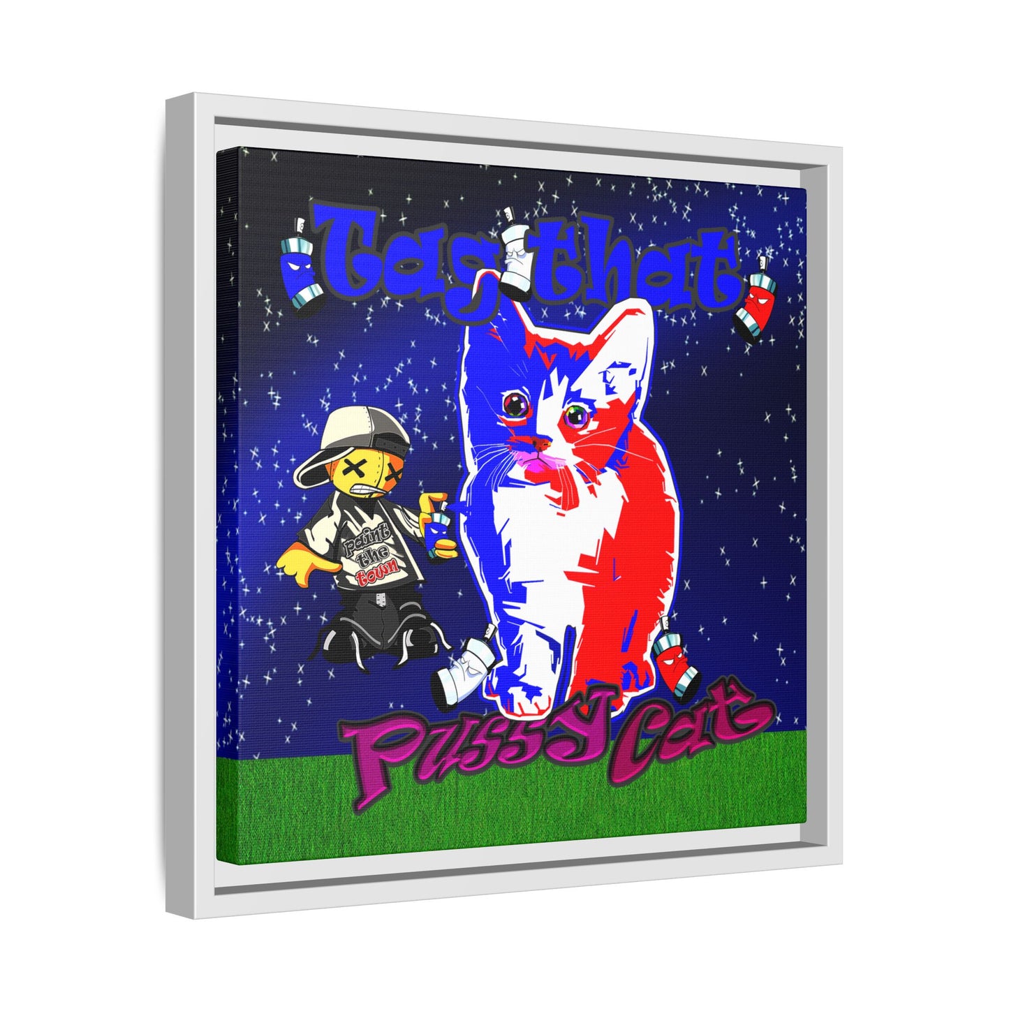 tag that - framed canvas art ('snoops' background)