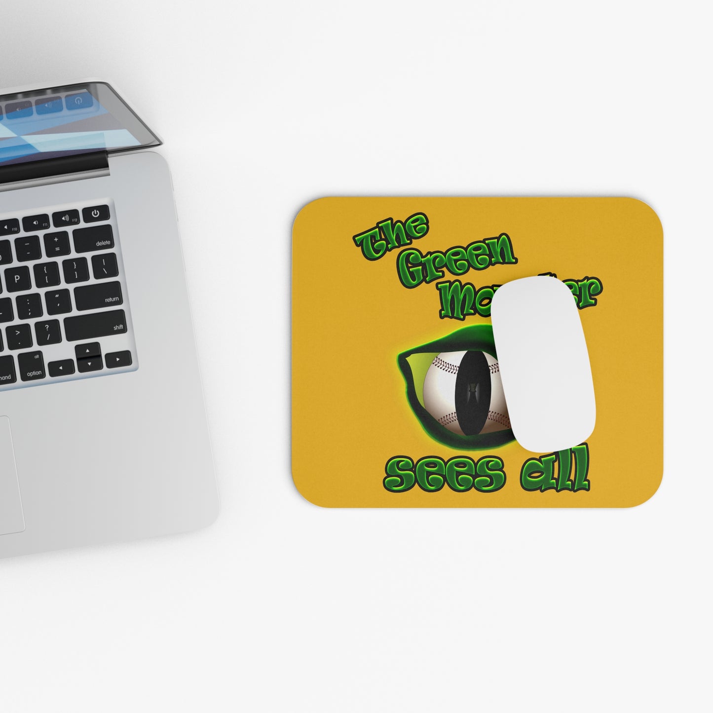 green monster - Mouse Pad (Rectangle) (yellow)