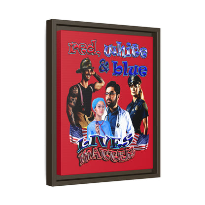 rw&b lives matter - framed canvas art (dark red)
