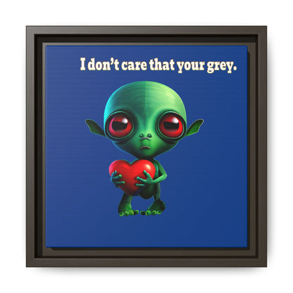I don't care that your grey - framed canvas art (dark blue)