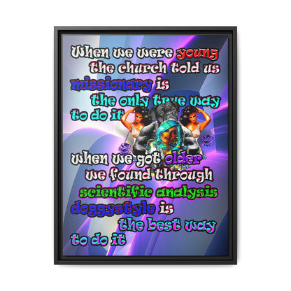 doggystyle - framed canvas art (grey-pink wave)