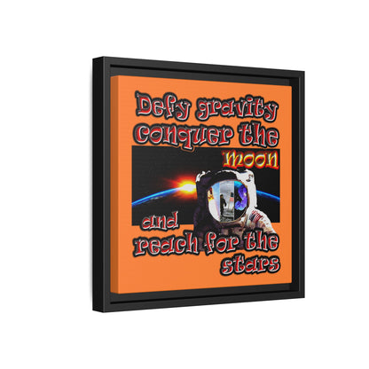 defy conquer reach - framed canvas art (crusta)