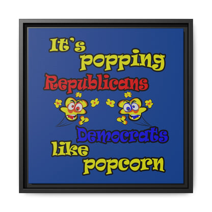 popping like popcorn - framed canvas art (dark blue)