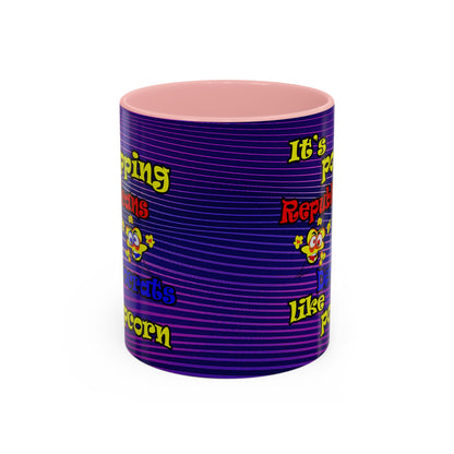 popping like popcorn - Accent Mug (purple wave)