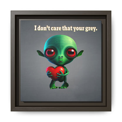 I don't care that your grey - framed canvas art (grey-light grey)