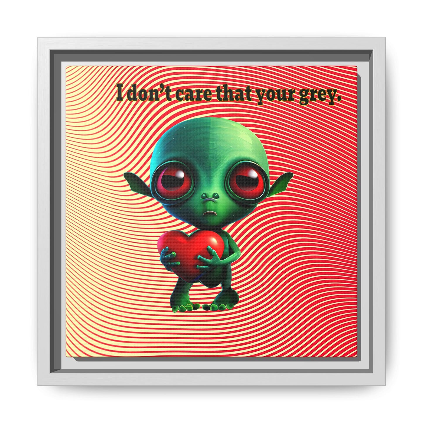 I don't care that your grey - framed canvas art (yellow-orange wave)